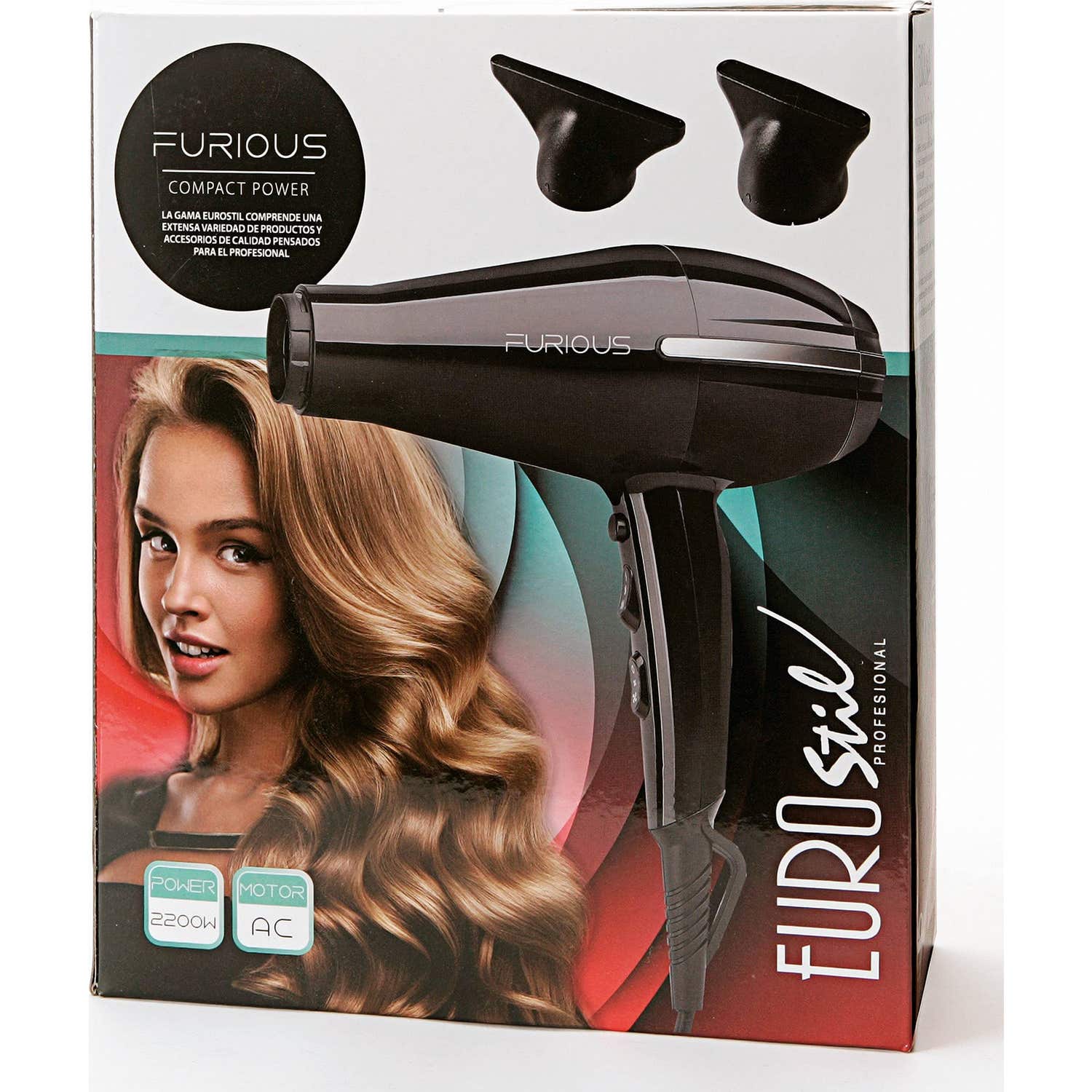 Eurostil Sèche-cheveux Furius Compact 2200W 04922 1pièce