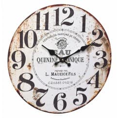 Pendule murale de cuisine vintage effet rouillé