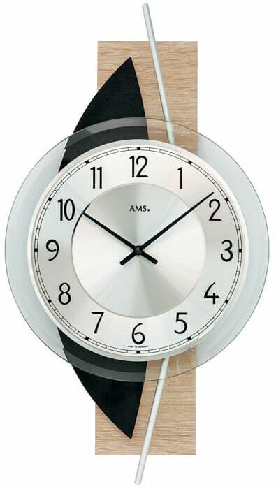 Horloge murale design en ardoise et bois couleur : Gris