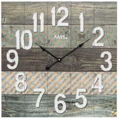 Horloge murale verte en bois carrée