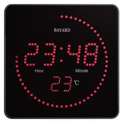 Horloge murale digitale radio-pilotée et température sur secteur
