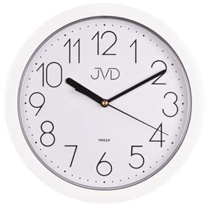 Pendule murale ronde silencieuse entourage blanc plastique couleur : Rouge