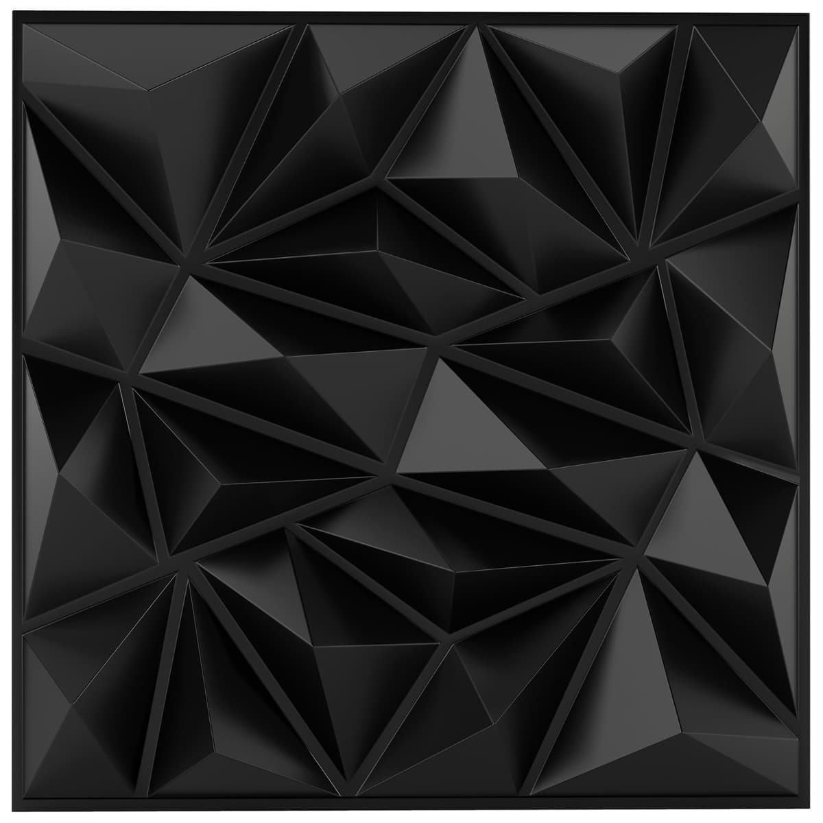CostwayLot de 40 Panneaux Muraux 3D Carreaux Murs en PVC avec Motifs Décoratifs en Diamant Panneaux Carrés Autocollants pour 10 ㎡ Noir