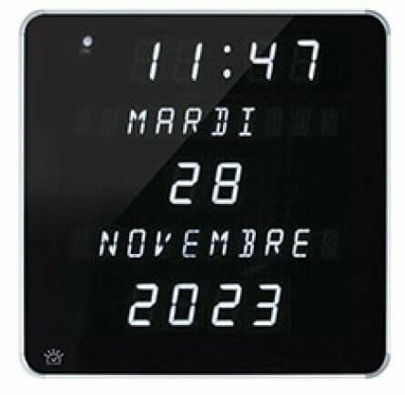 Horloge murale ou à poser digitale à calendrier à LED