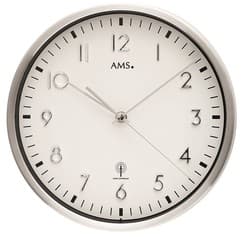 Horloge murale ronde radio-pilotée en métal Taille : Diamètre 25cm